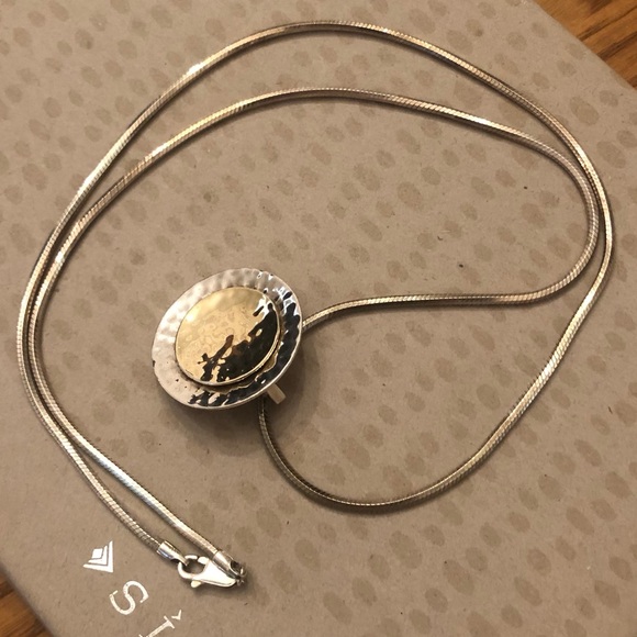 Vintage Silpada 14K Gold Plated Sterling Silver Pendant Snake Chain Necklace - Picture 9 of 13